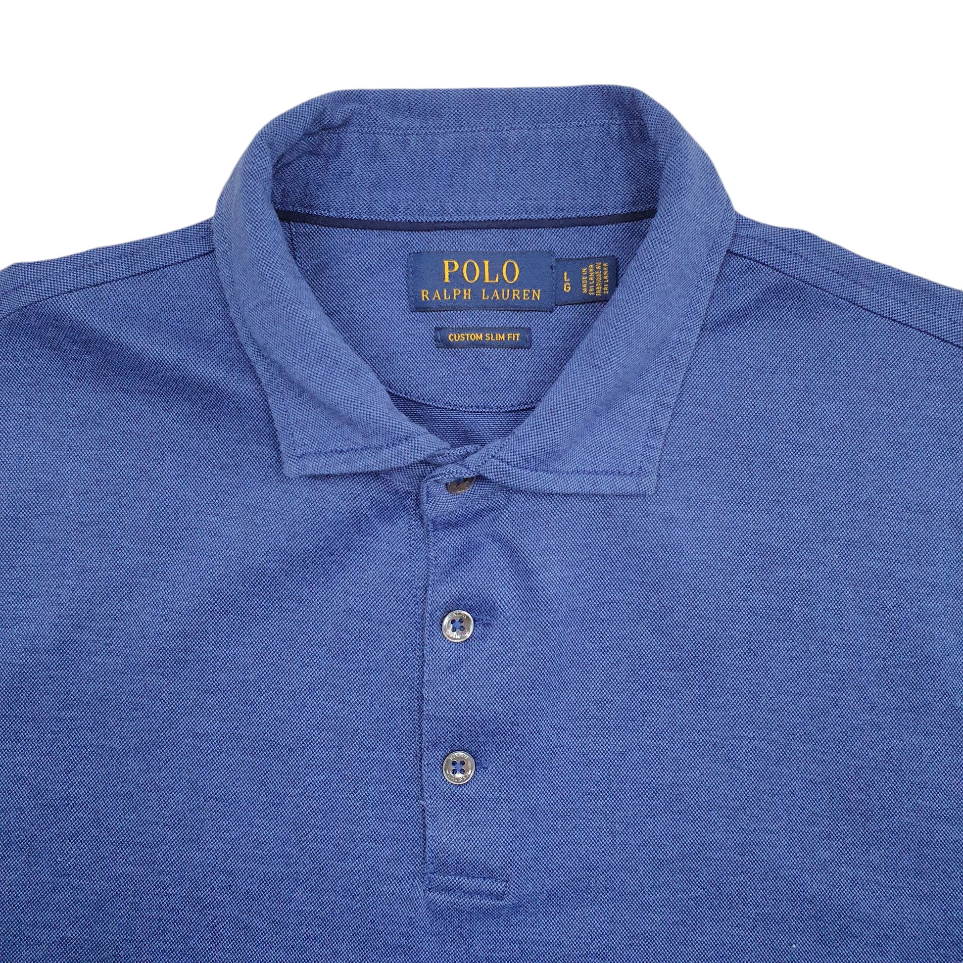 Mens Blue Polo Ralph Lauren Custom Slim Short Sleeve Polo Shirt