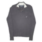 Mens Black Nautica Knit Ribbed Button Quarter Zip Jumper