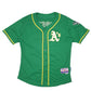Mens Green Majestic MLB Baseball Jersey Oakland Athletics USA Short Sleeve T Shirt