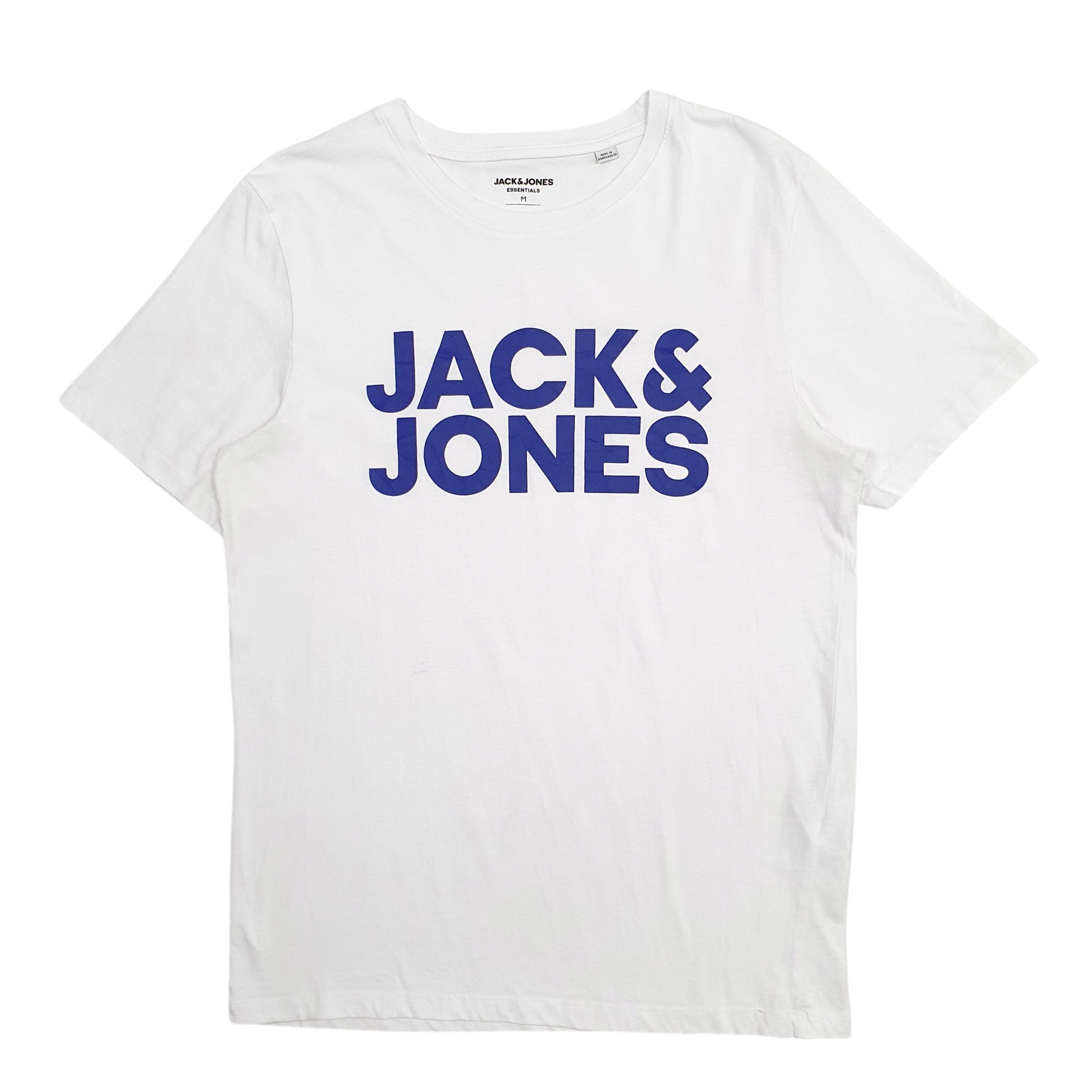 Mens White Jack & Jones Spellout Short Sleeve T Shirt