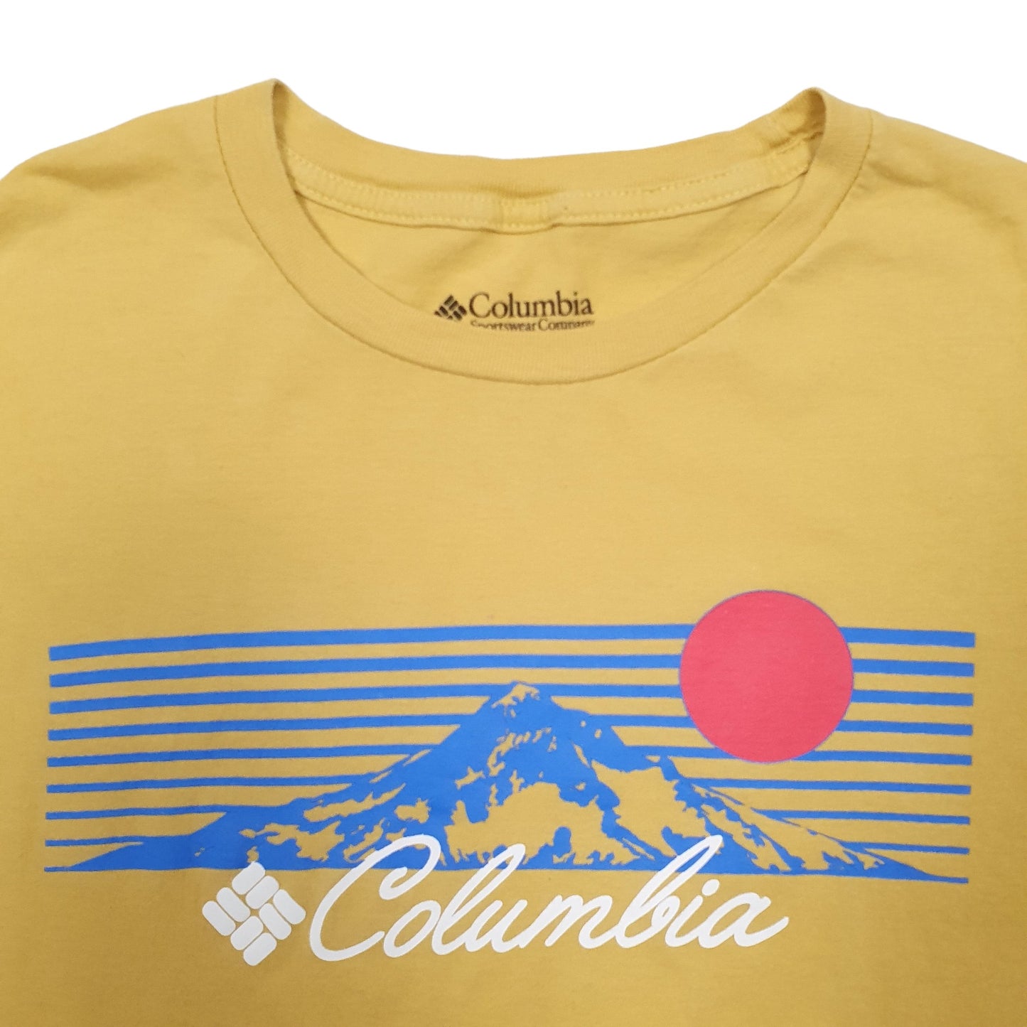 Mens Yellow Columbia Sportswear Spellout Short Sleeve T Shirt