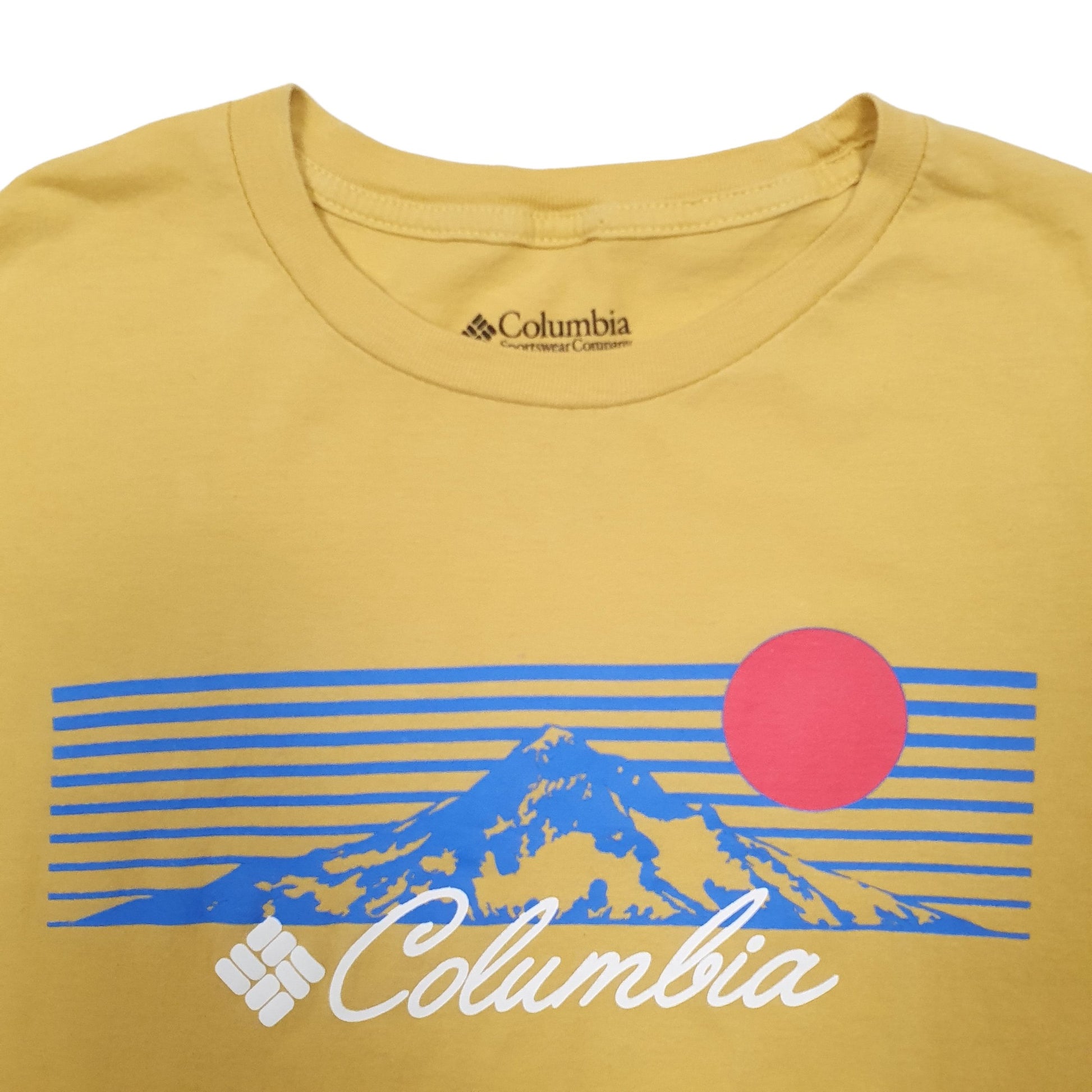 Mens Yellow Columbia Sportswear Spellout Short Sleeve T Shirt