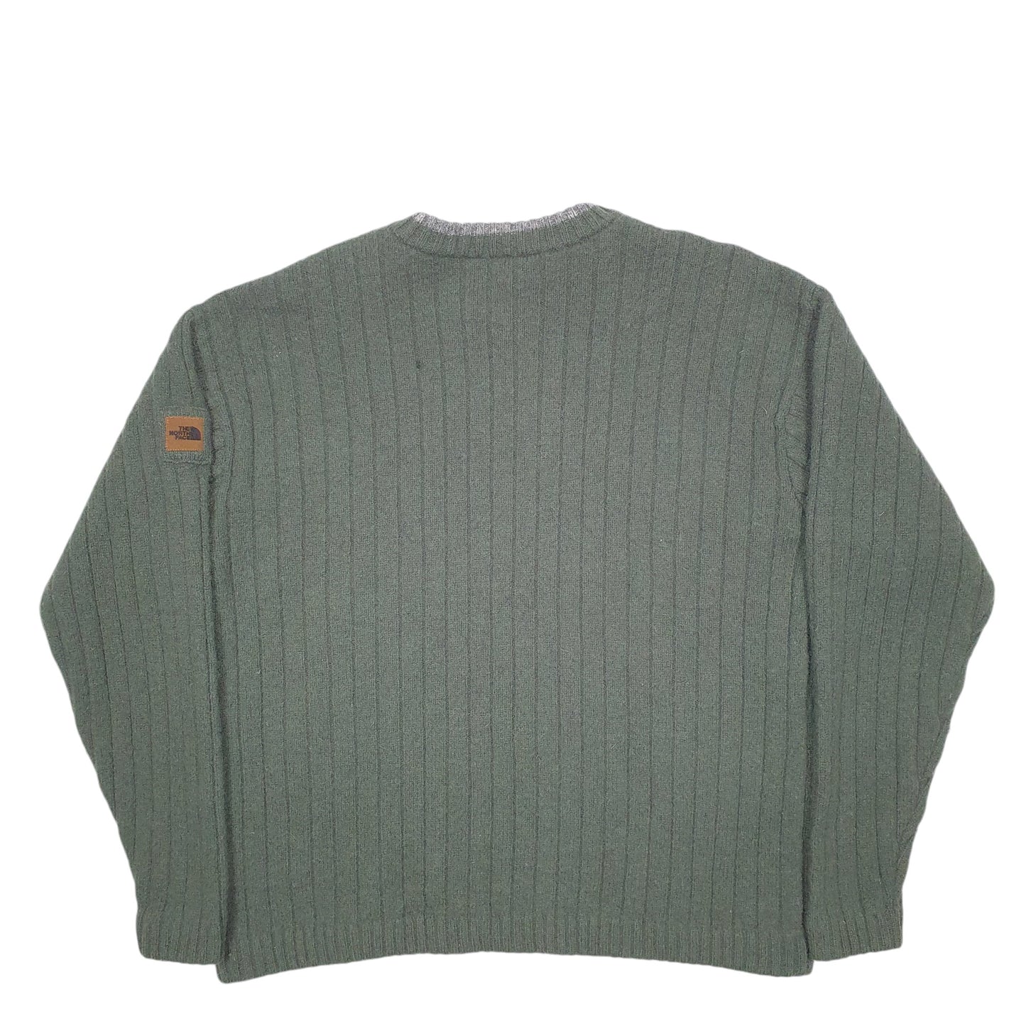 Mens Green The North Face Knit Crewneck Jumper