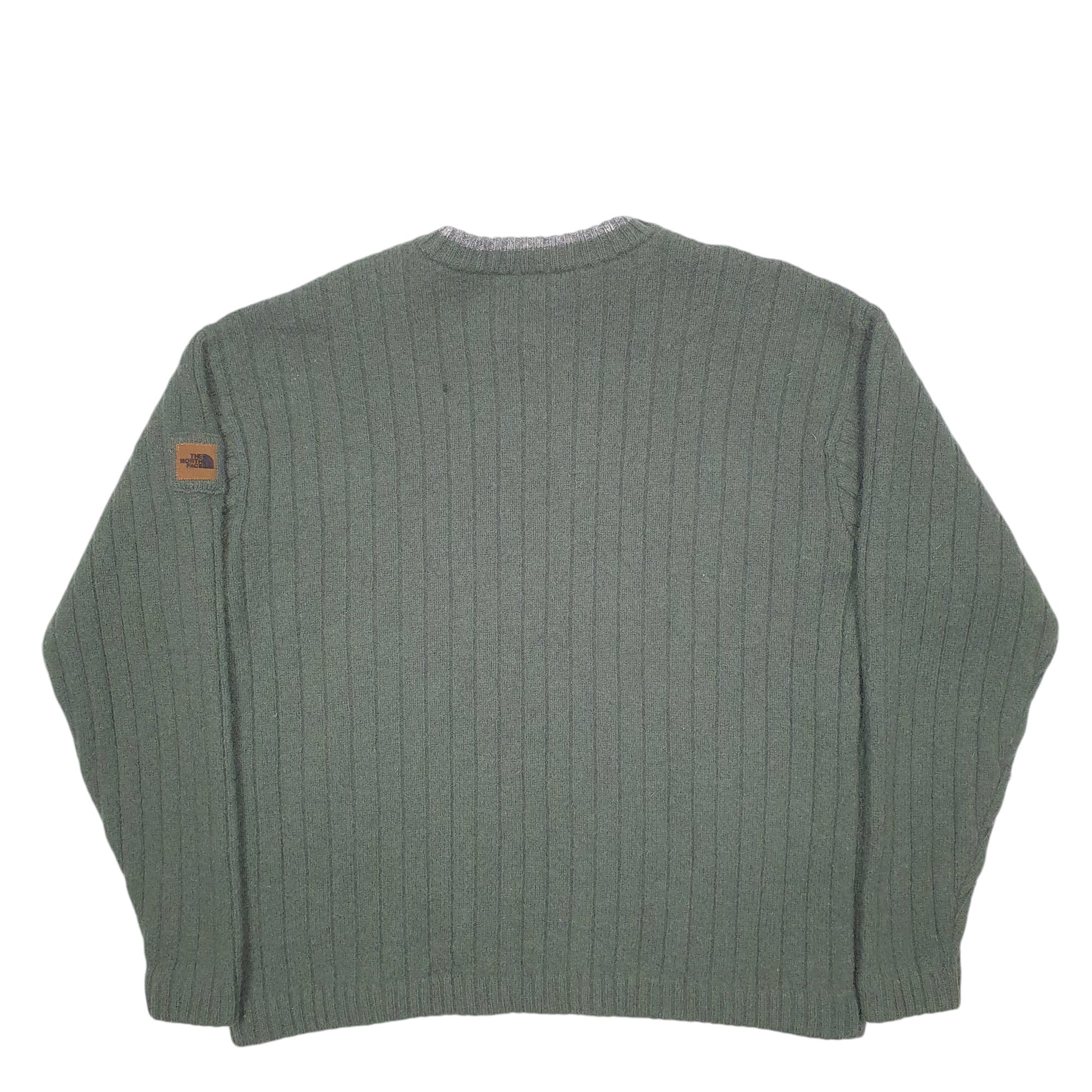 Mens Green The North Face Knit Crewneck Jumper