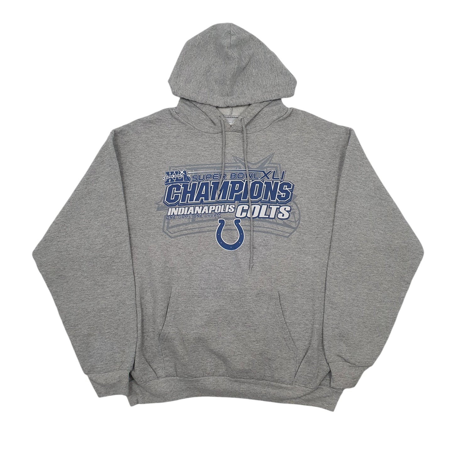 Mens Grey NFL 2007 Super Bowl Champions Indianapolis Colts Hoodie Jumper