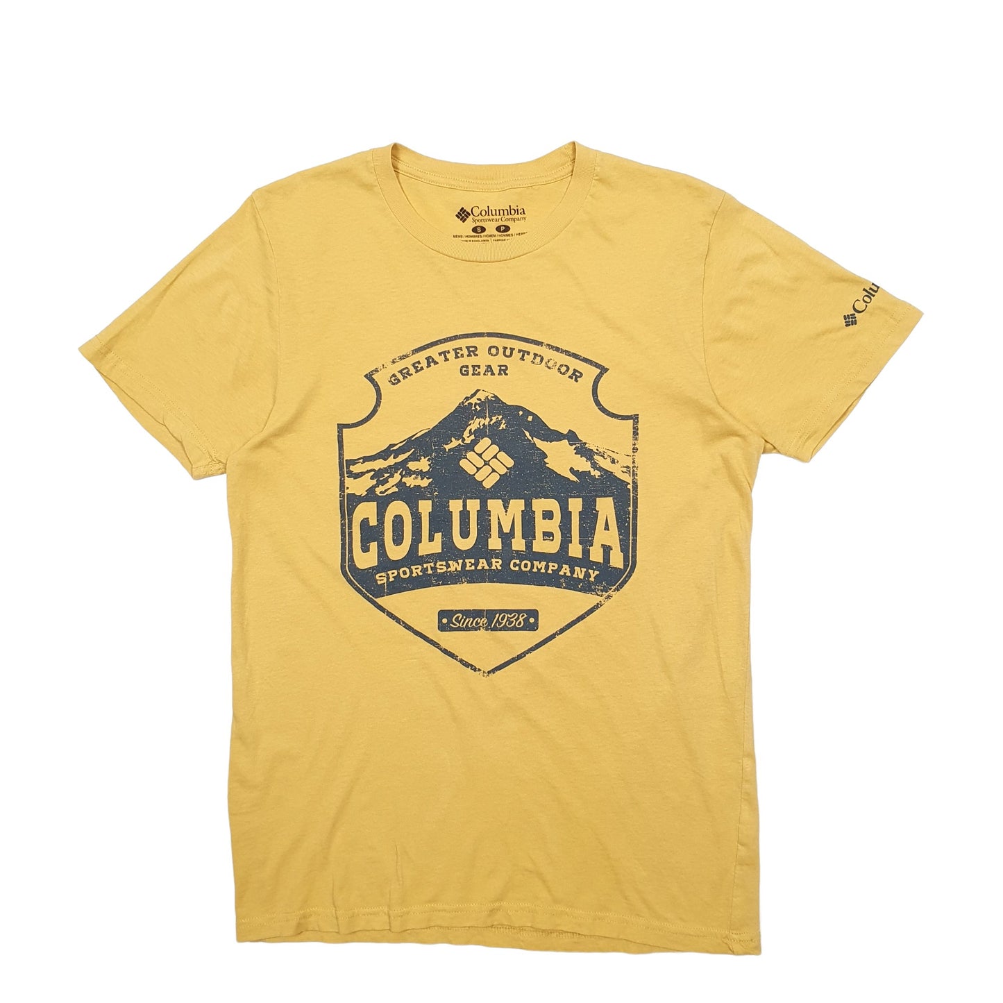 Mens Yellow Columbia Sportswear Great Outdoors Short Sleeve T Shirt