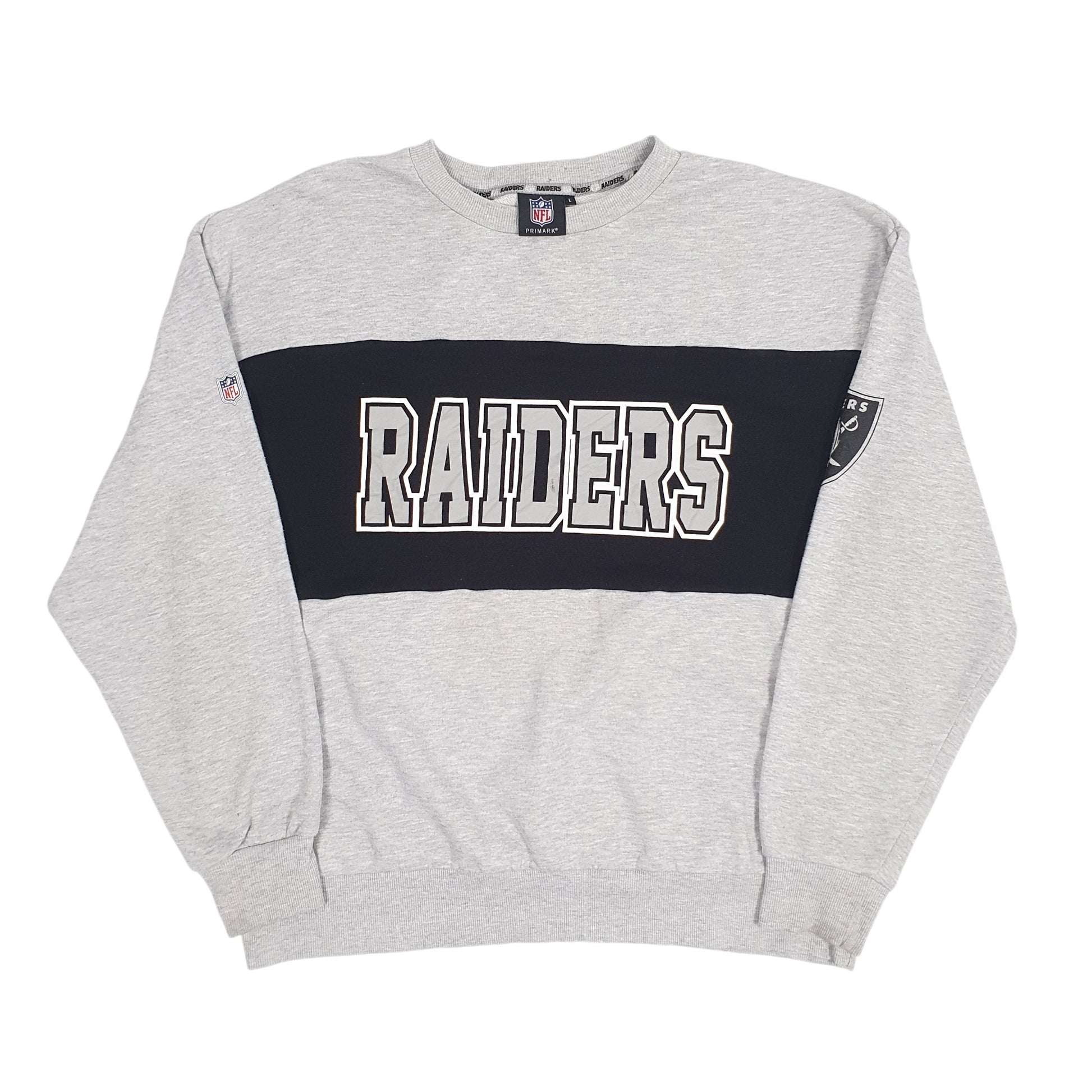 Mens Grey Primark NFL Raiders Crewneck Jumper