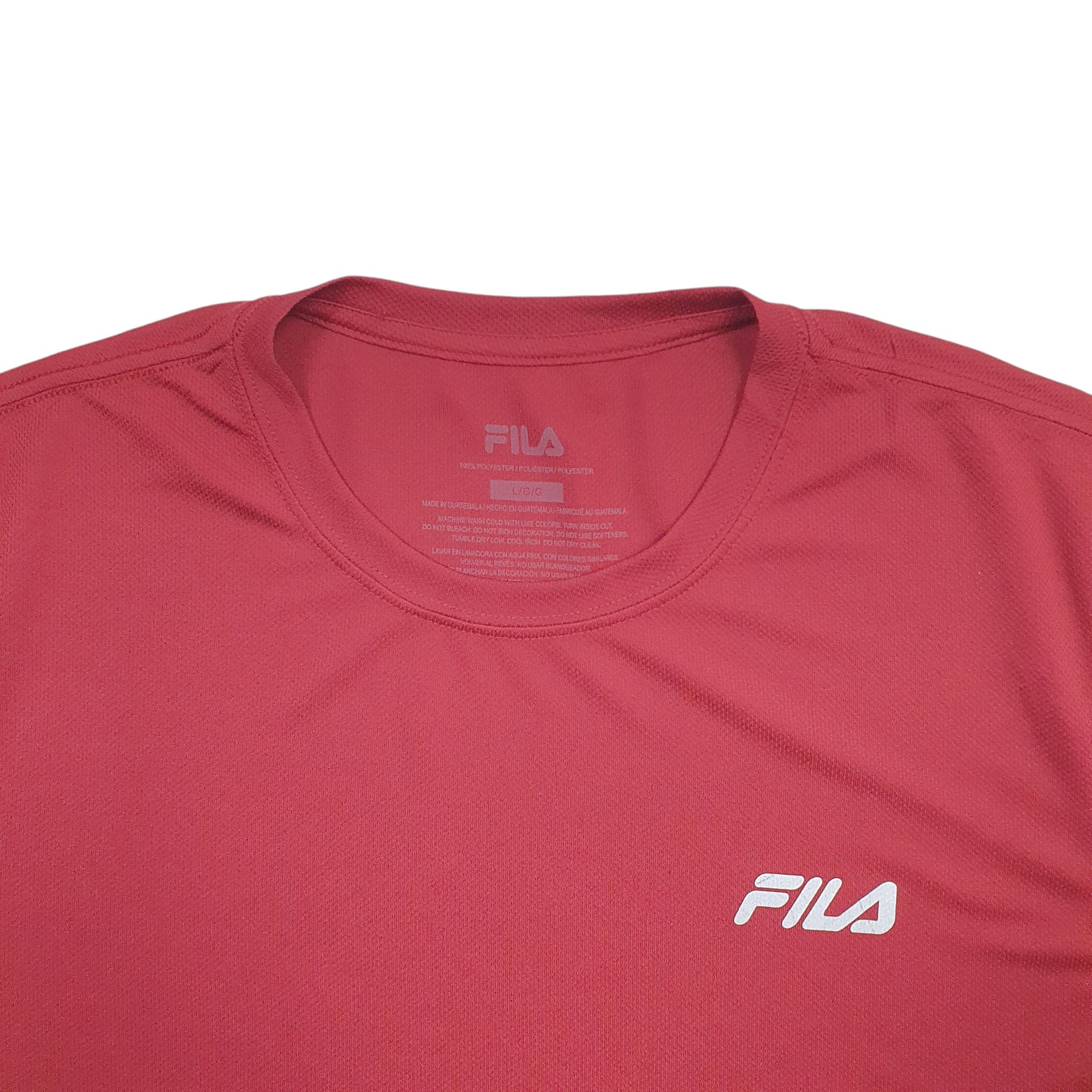 Mens Burgundy Fila  Short Sleeve T Shirt