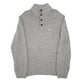 Mens Grey Nautica Knitwear Button Up Quarter Zip Jumper