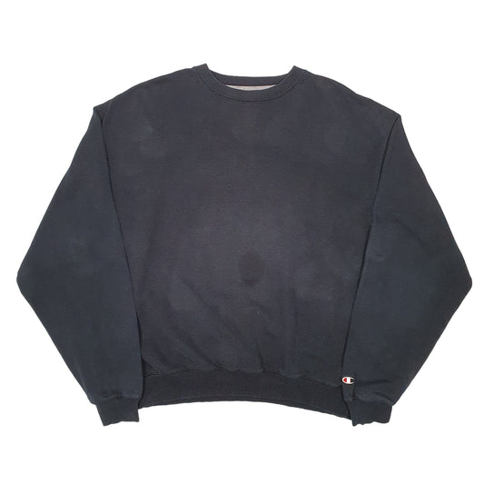 Mens Black Champion  Crewneck Jumper