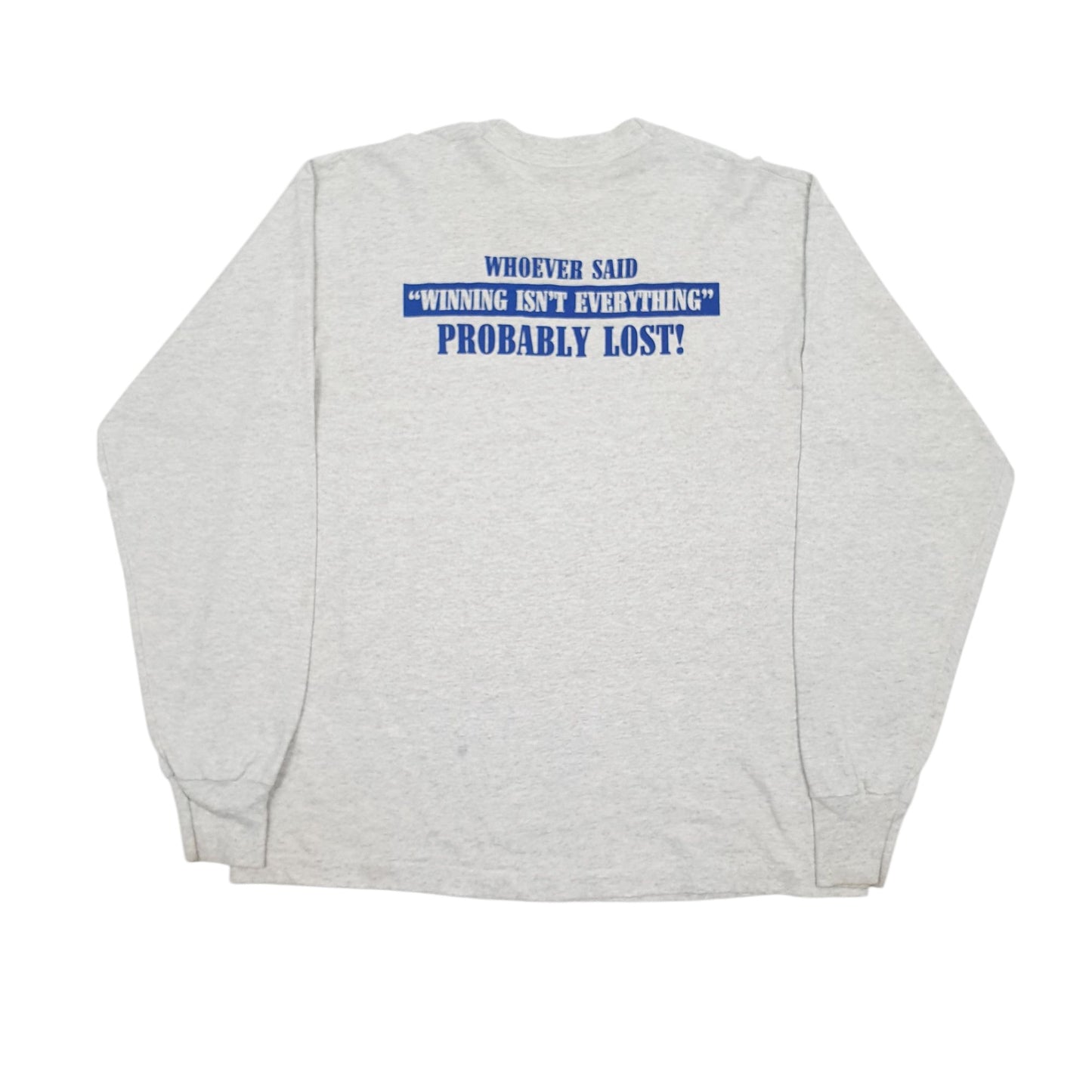 Mens Grey Fruit Of The Loom Single Stitch Vintage 90s Long Sleeve T Shirt