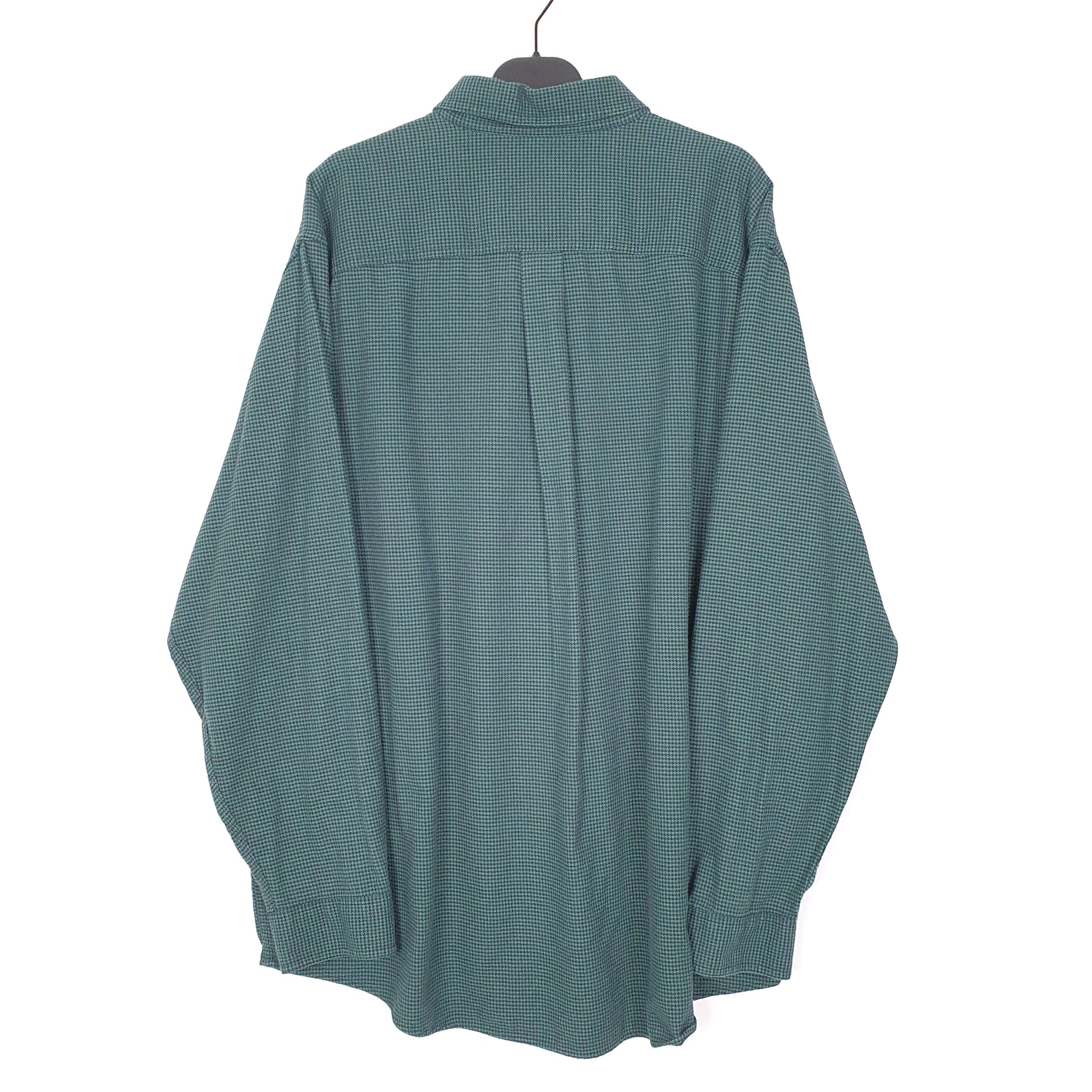 Mens Green L.L.Bean Houndstooth Overshirt Long Sleeve Shirt