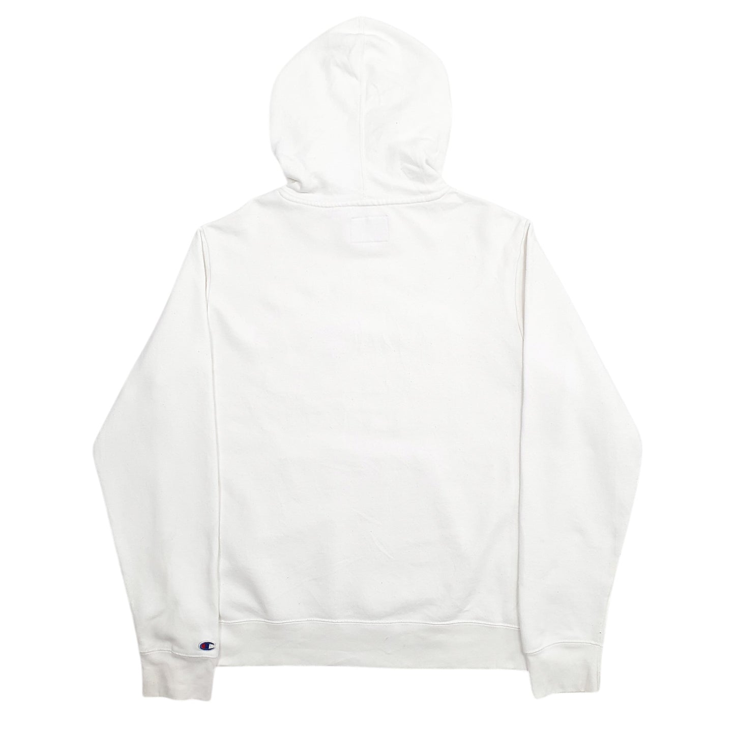 Mens White Champion Spellout Hoodie Jumper