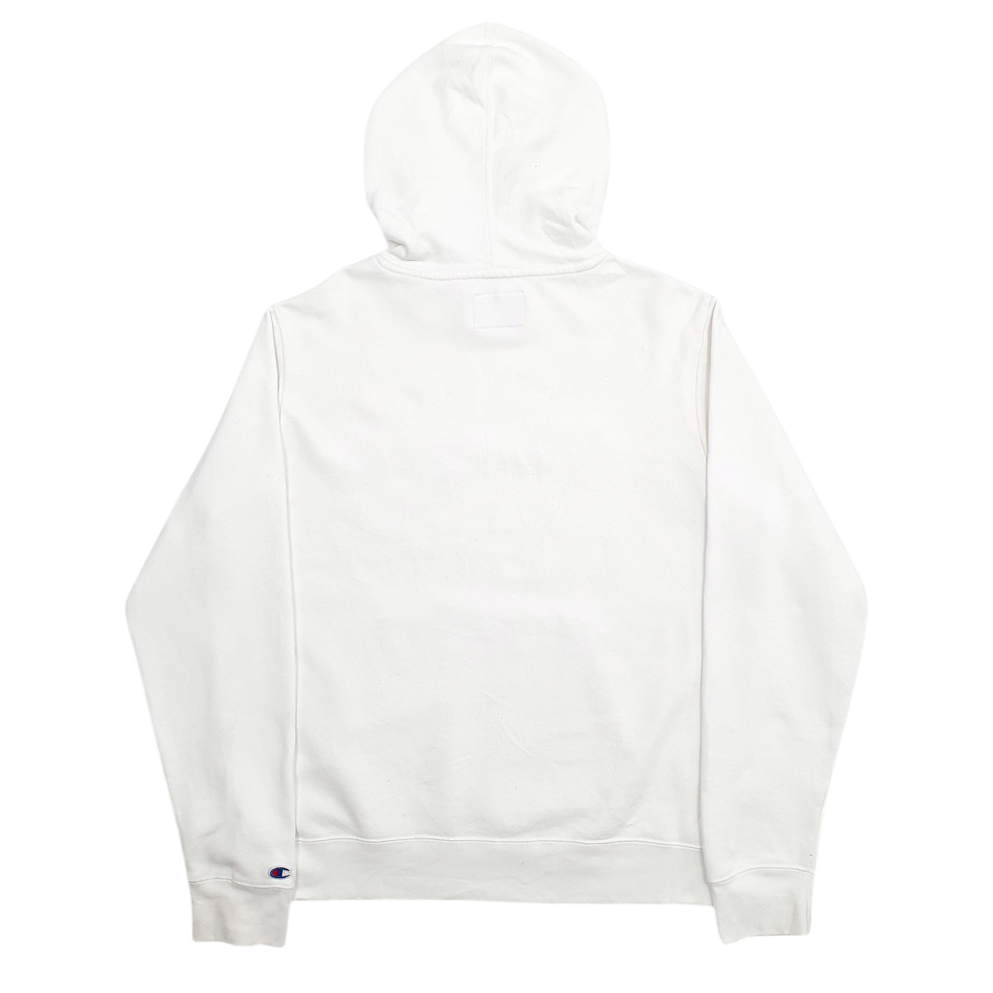 Mens White Champion Spellout Hoodie Jumper