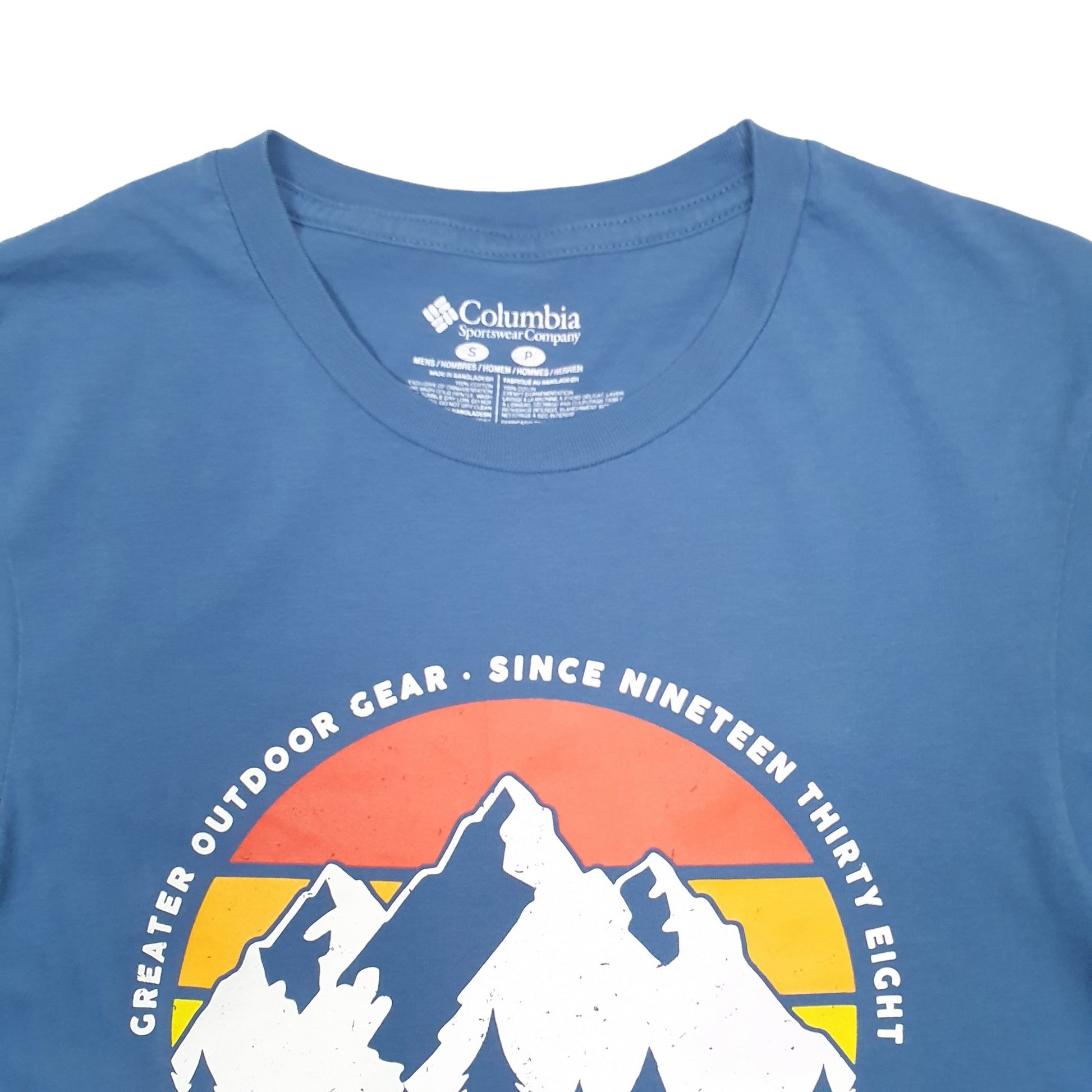Mens Blue Columbia Sportswear Spellout Short Sleeve T Shirt