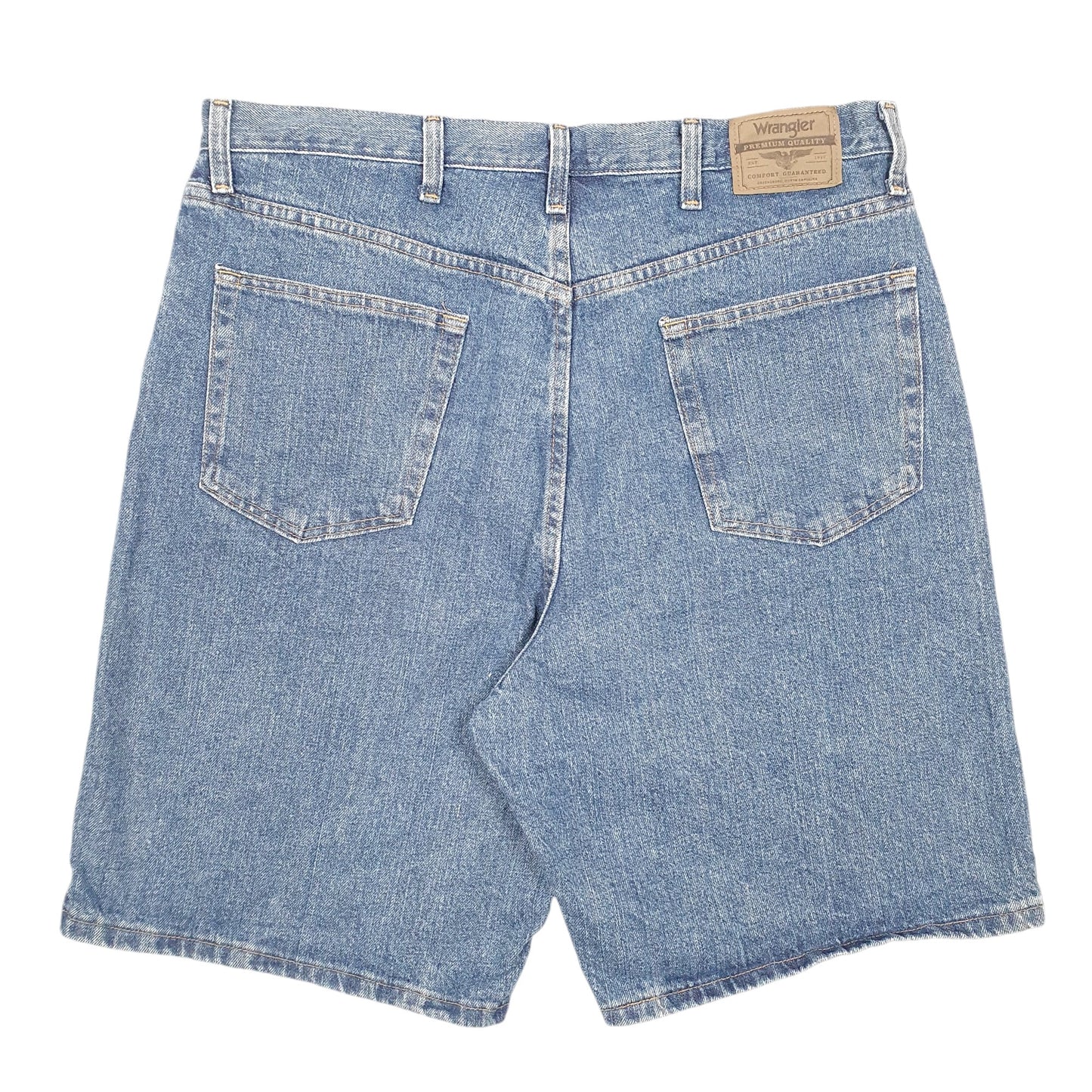 Mens Blue Wrangler Denim Jeans Jorts Relaxed Baggy Denim Shorts