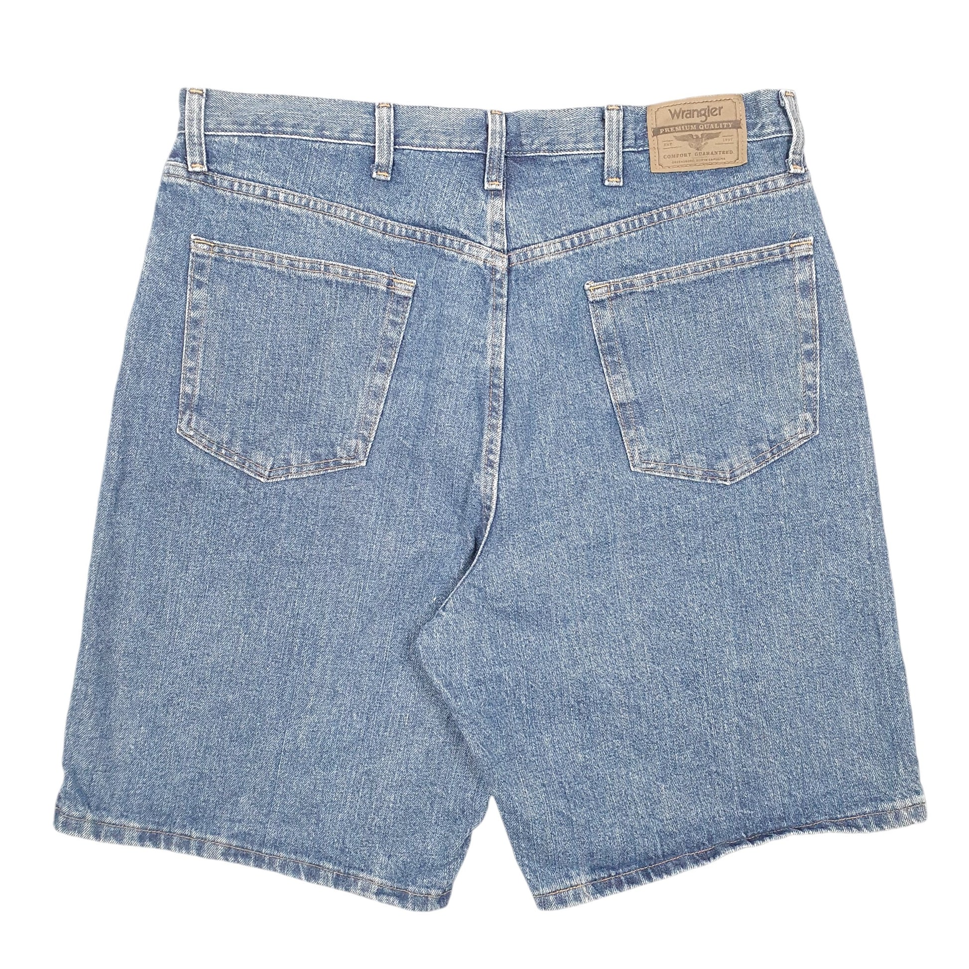 Mens Blue Wrangler Denim Jeans Jorts Relaxed Baggy Denim Shorts