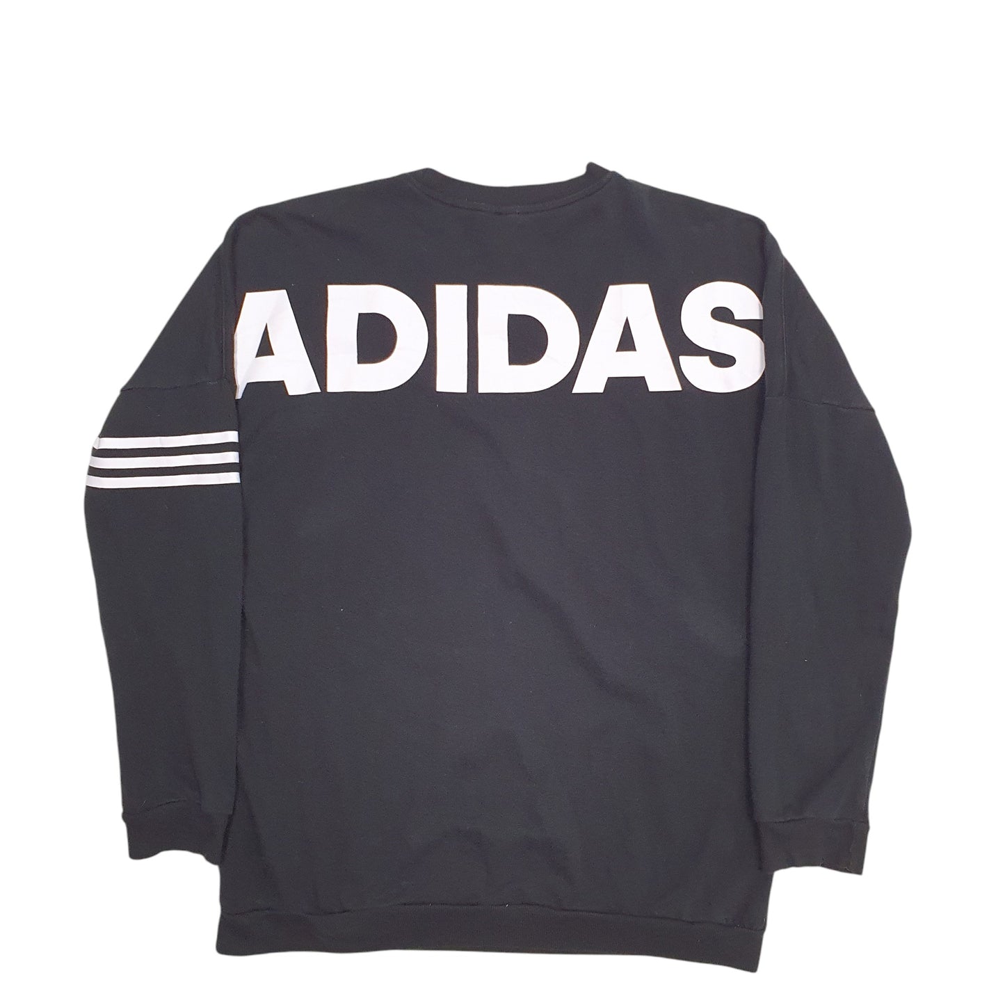 Mens Black Adidas Spellout Crewneck Jumper