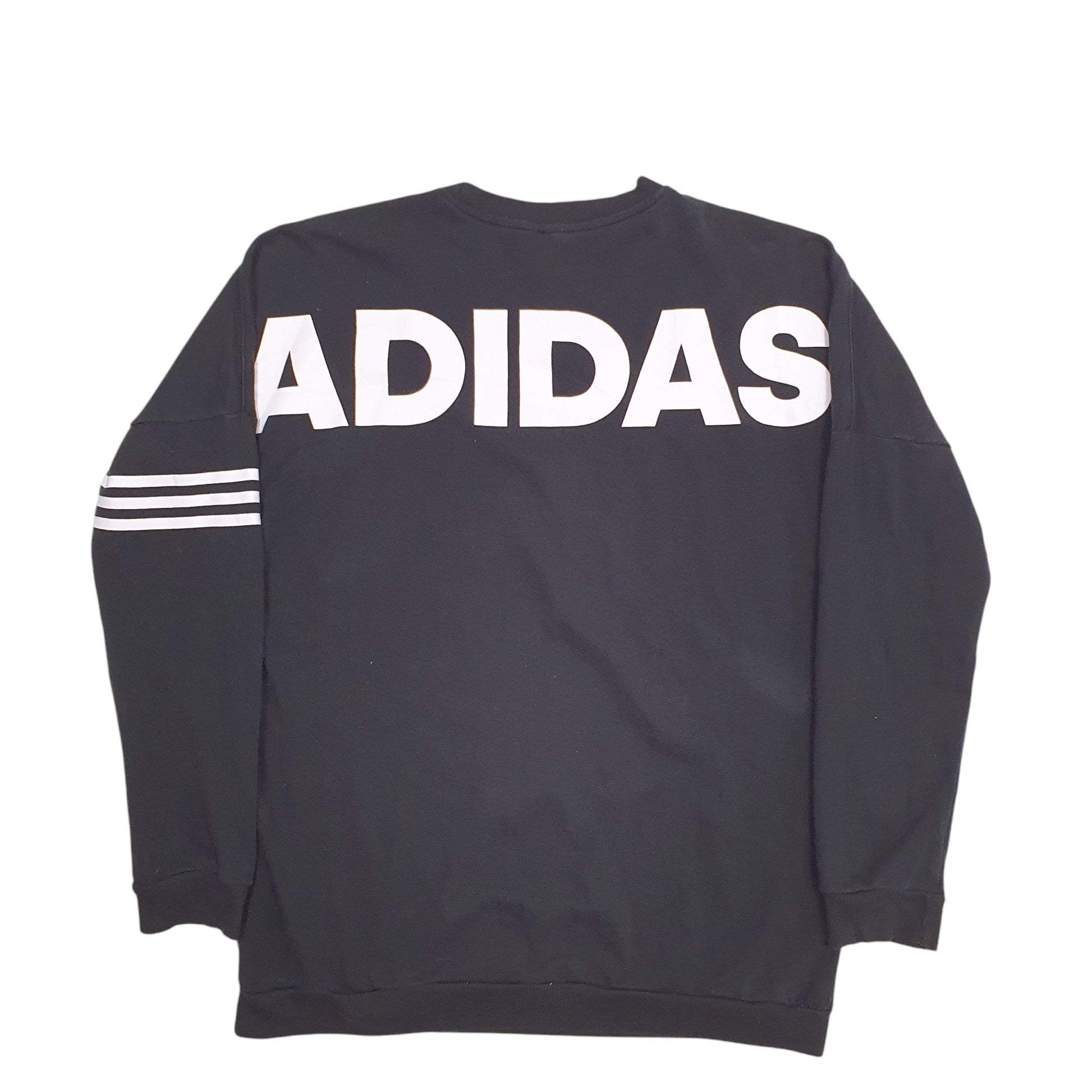 Mens Black Adidas Spellout Crewneck Jumper