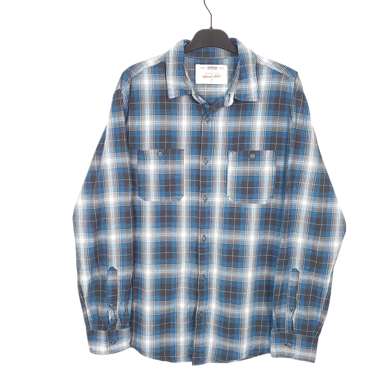 Mens Blue Urban Pipeline  Long Sleeve Shirt