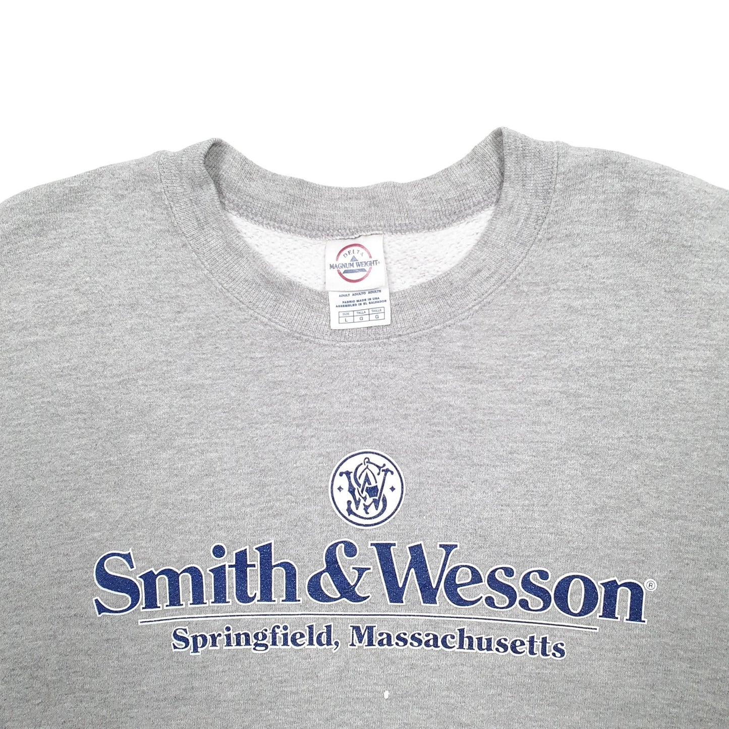 Mens Grey Delta Smith & Wesson Springfield Massachusetts Guns Crewneck Jumper