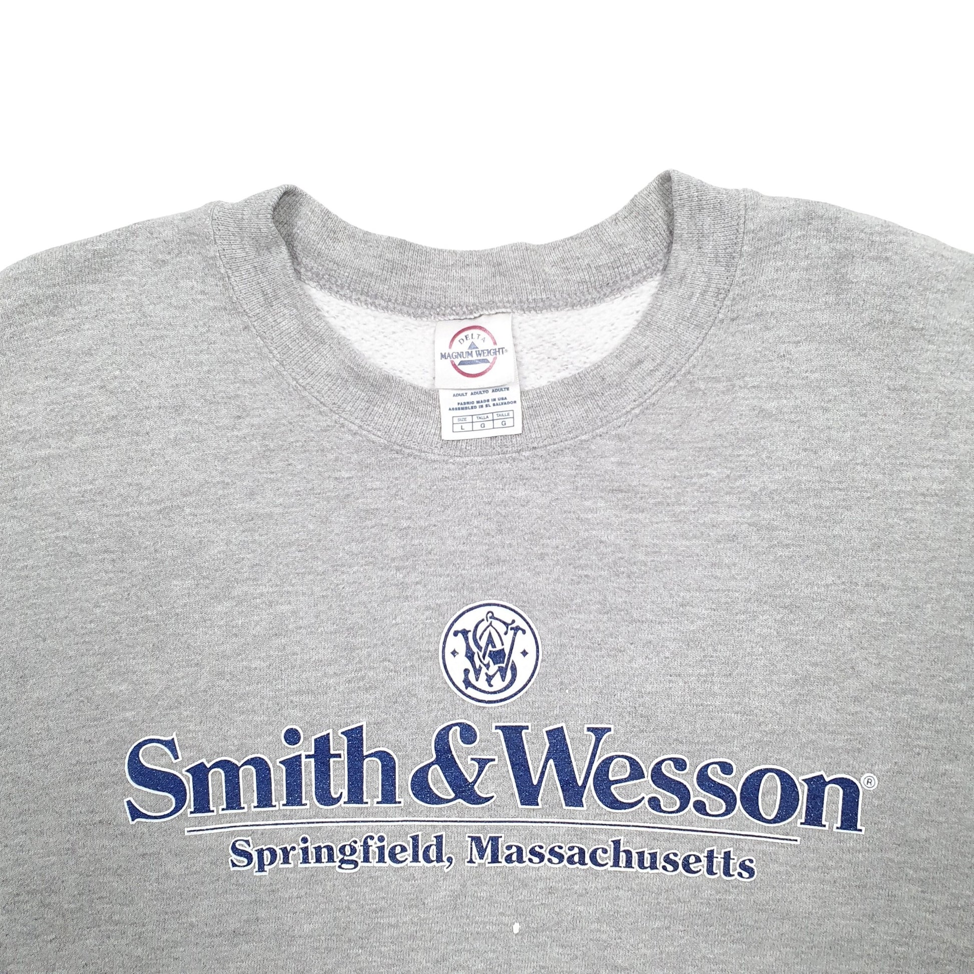 Mens Grey Delta Smith & Wesson Springfield Massachusetts Guns Crewneck Jumper