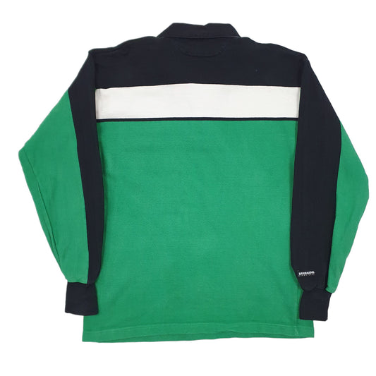 Mens Green Barbarian Rugby John Deere Long Sleeve Polo Shirt