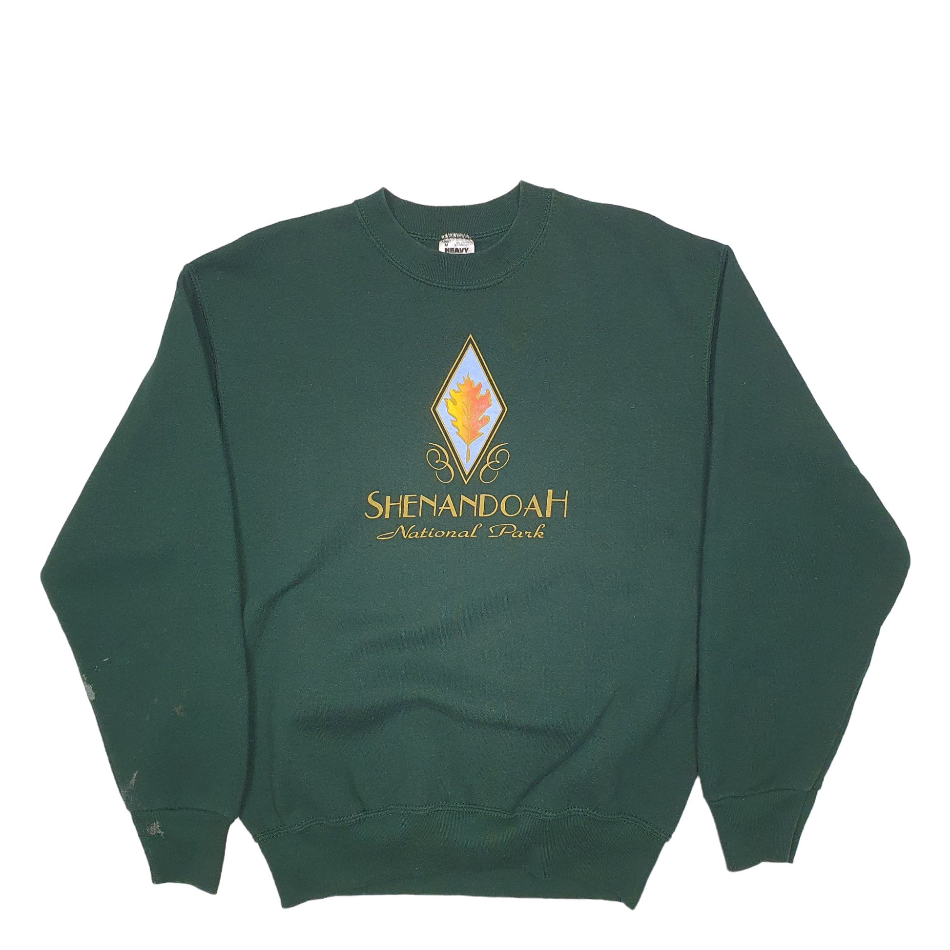 Mens Green Fruit Of The Loom Shenandoah National Park Vintage 90's Crewneck Jumper