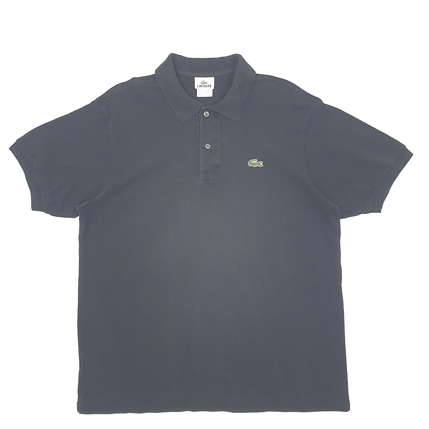 Mens Black Lacoste  Short Sleeve Polo Shirt