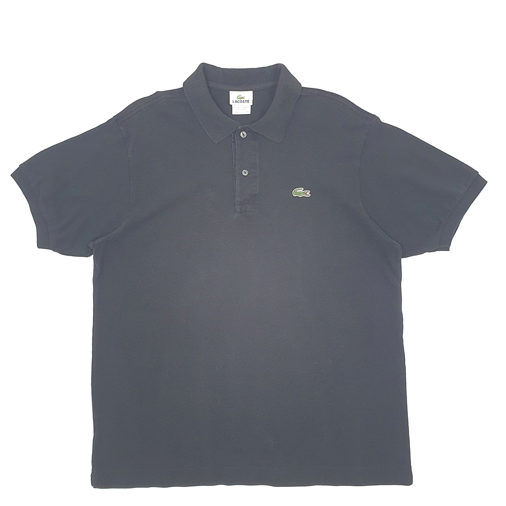 Mens Black Lacoste  Short Sleeve Polo Shirt