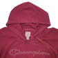 Mens Burgundy Champion Spellout Hoodie Jumper