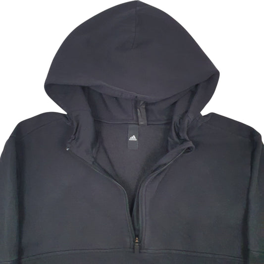 Mens Black Adidas  Quarter Zip Jumper