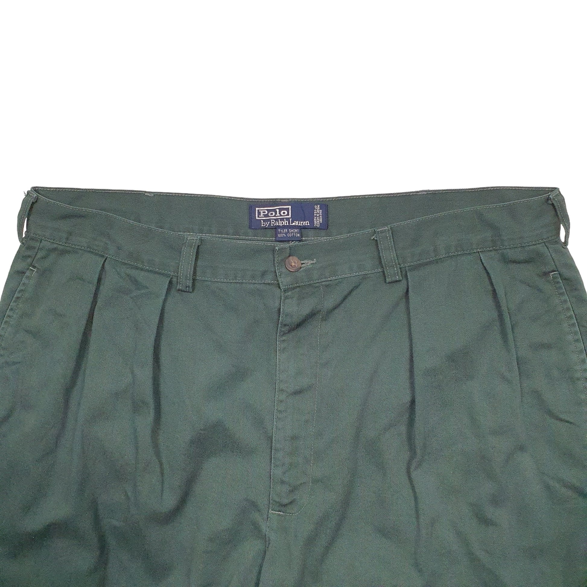 Mens Green Polo Ralph Lauren Pleated Chino Shorts