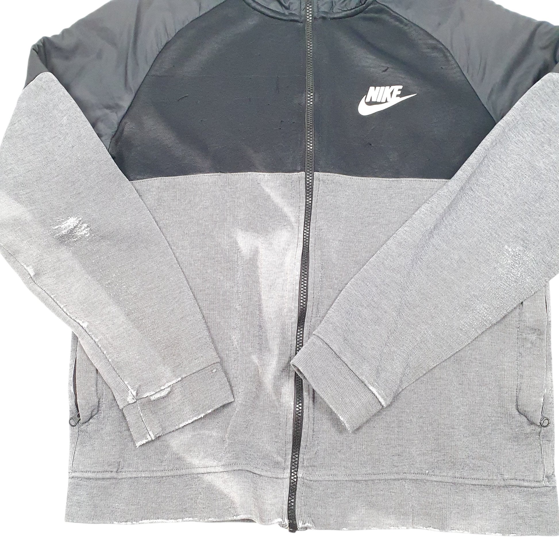 Mens Grey Nike Hoodie Full Zip Jumper