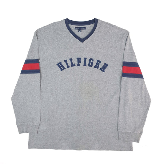 Mens Grey Tommy Hilfiger Spellout Crewneck Jumper