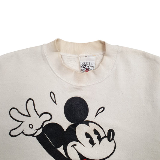 Mens White Disney Mickey & Co Mickey Mouse Made In USA Vintage 90's Crewneck Jumper