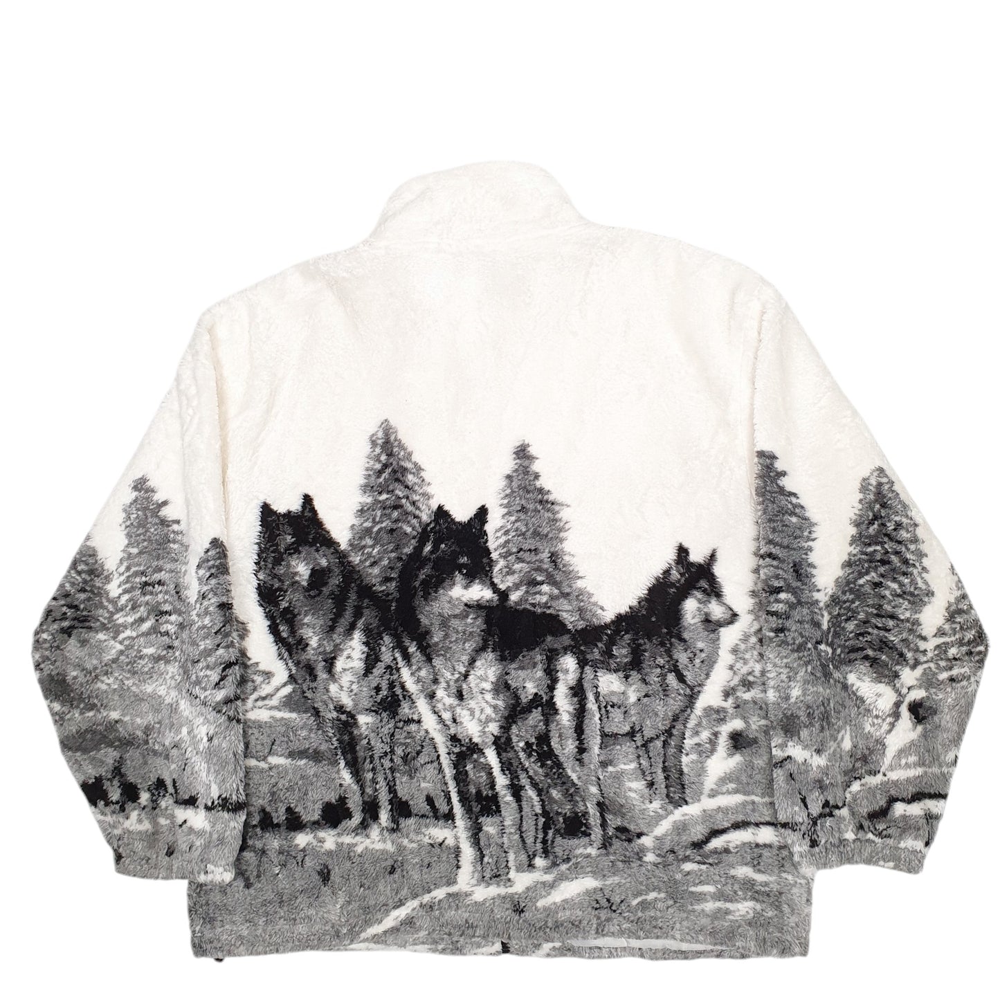 Mens Cream Glacier Gear Outdoor Wolves Full Zip Jumper