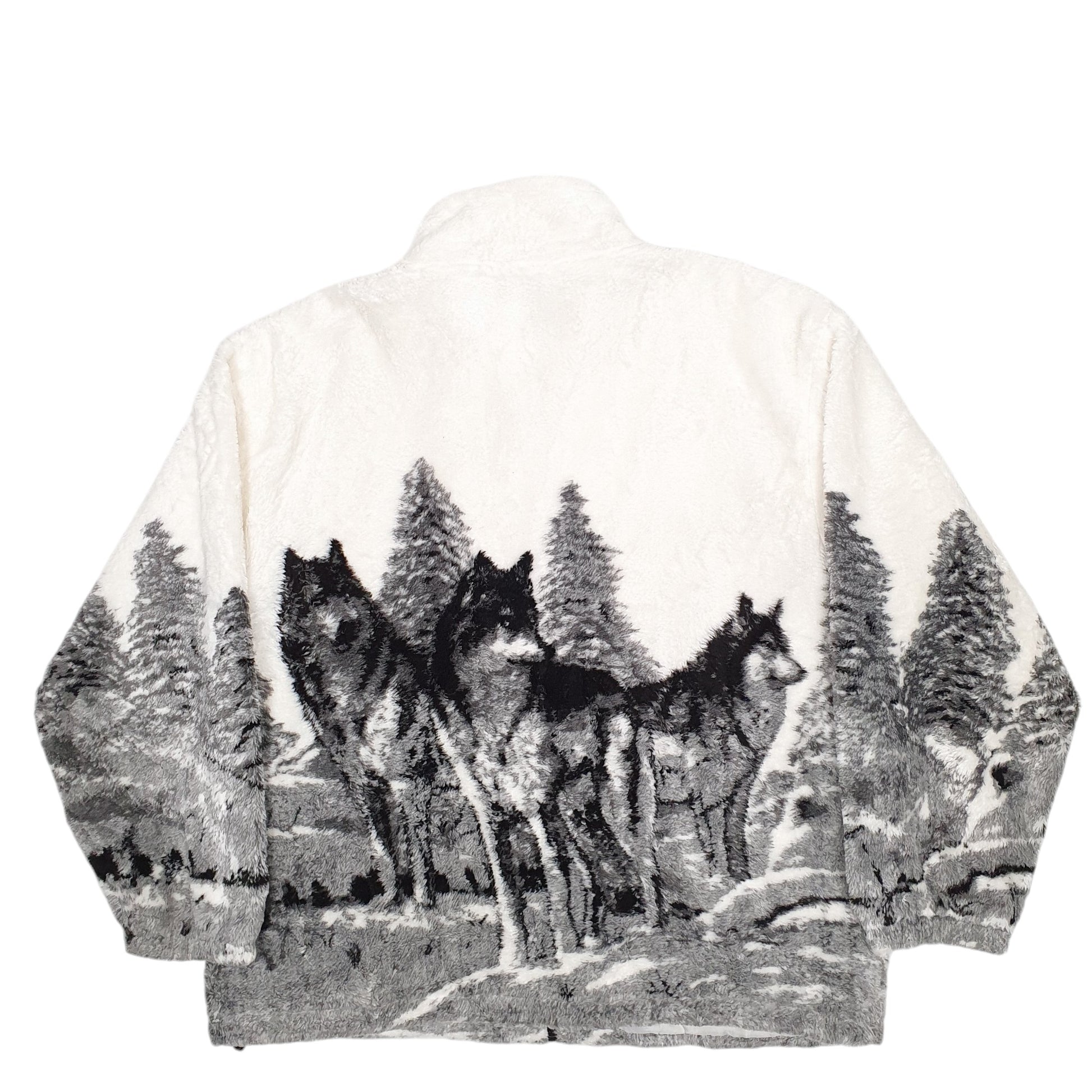 Mens Cream Glacier Gear Outdoor Wolves Full Zip Jumper