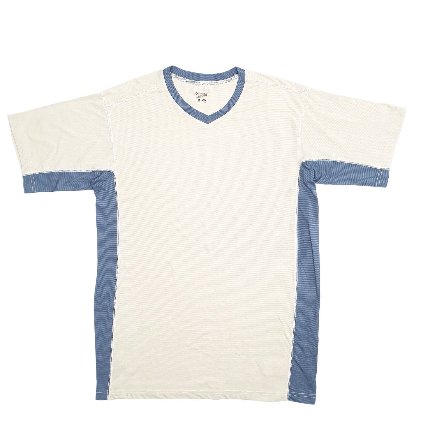 Mens Beige Columbia Sportswear Active V Neck Omni Dry Short Sleeve T Shirt