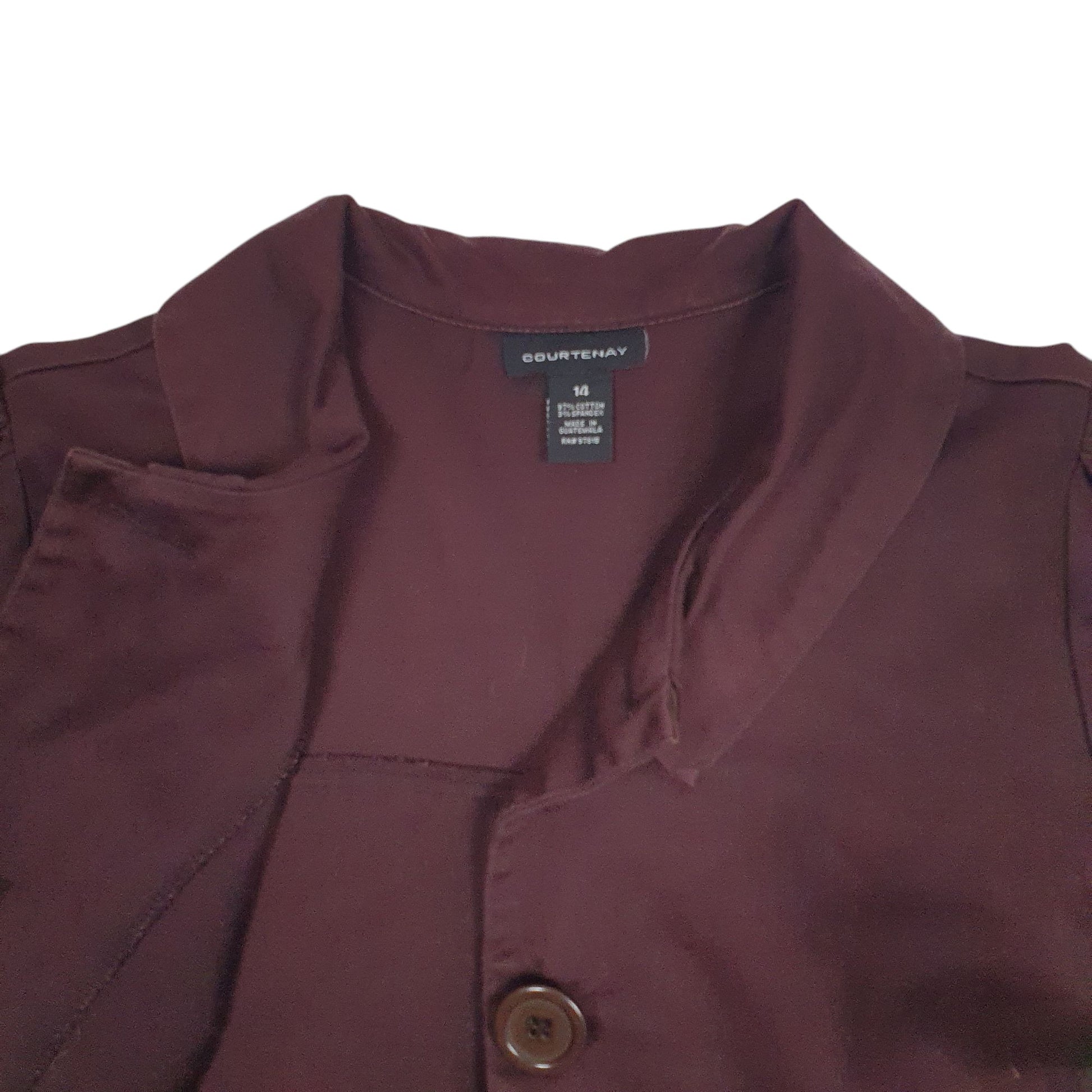 Womens Burgundy Courtenay  Full Zip Coat
