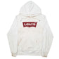 Mens White Levis Spellout Hoodie Jumper