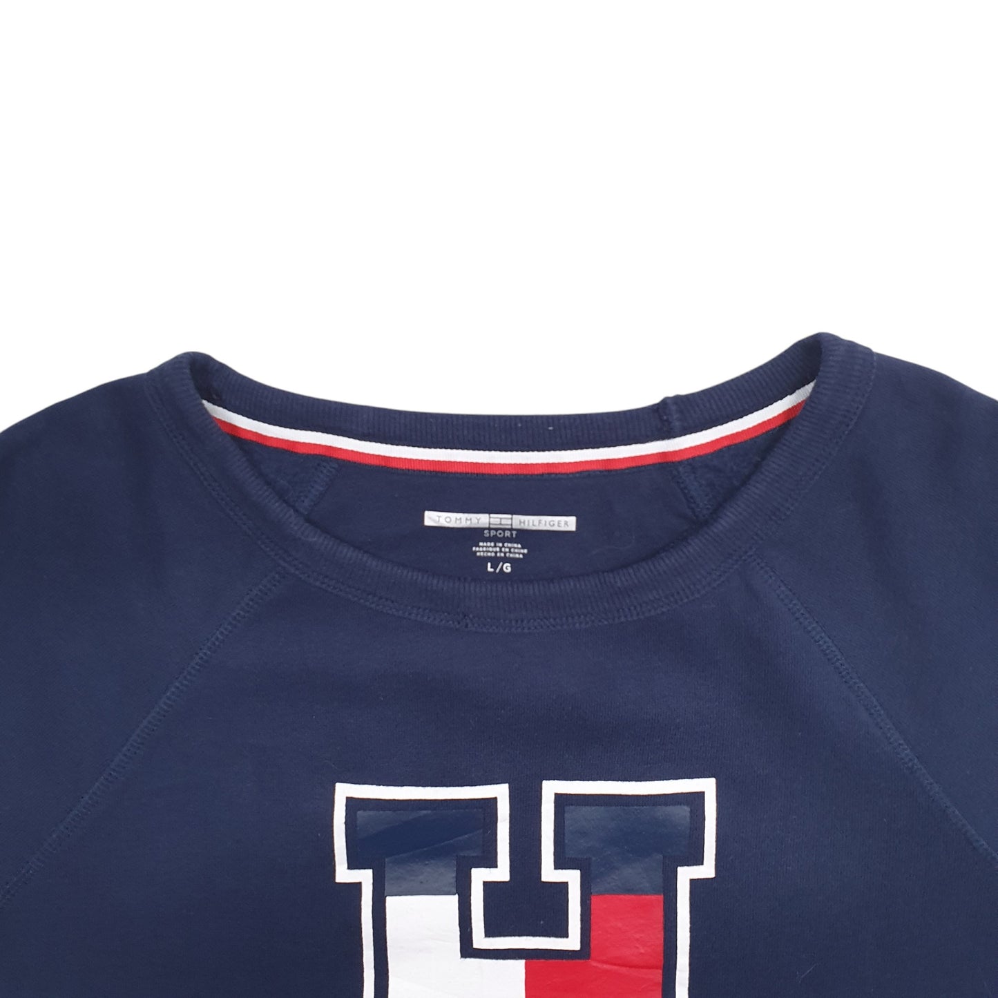 Womens Navy Tommy Hilfiger Spellout Crewneck Jumper