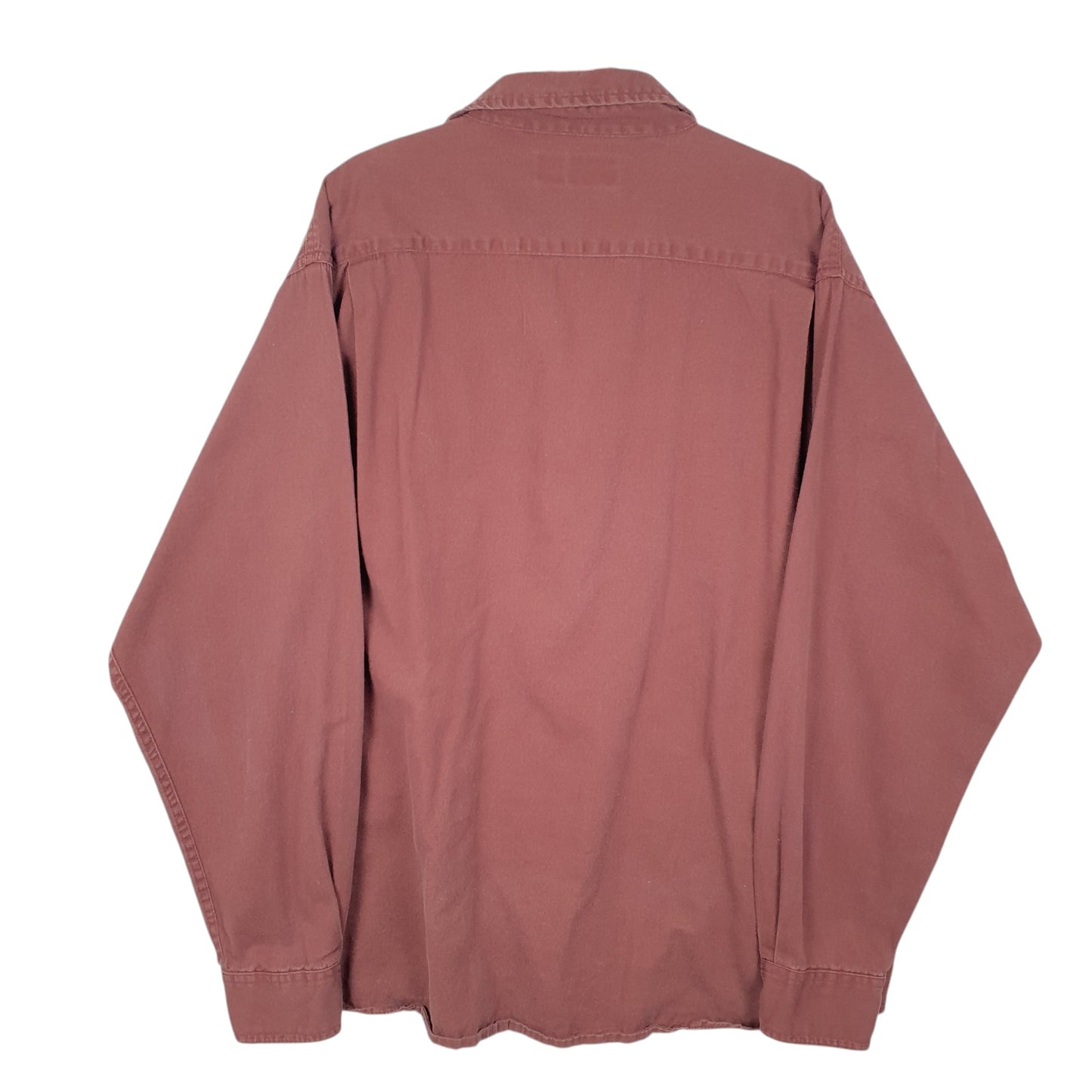 Mens Brown Wrangler Heavy Work Overshirt Long Sleeve Shirt