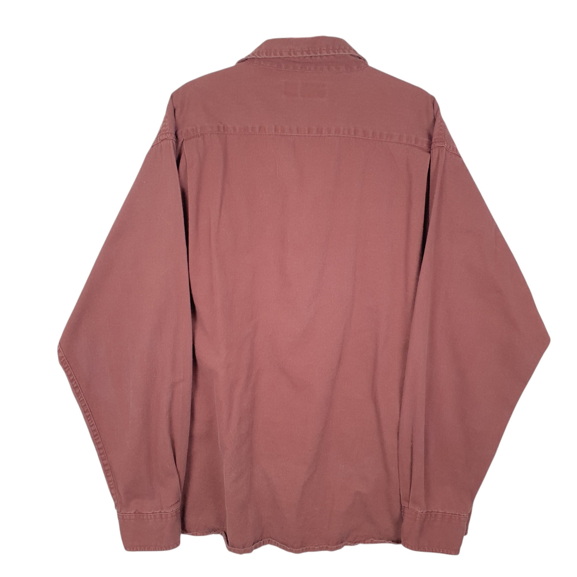 Mens Brown Wrangler Heavy Work Overshirt Long Sleeve Shirt