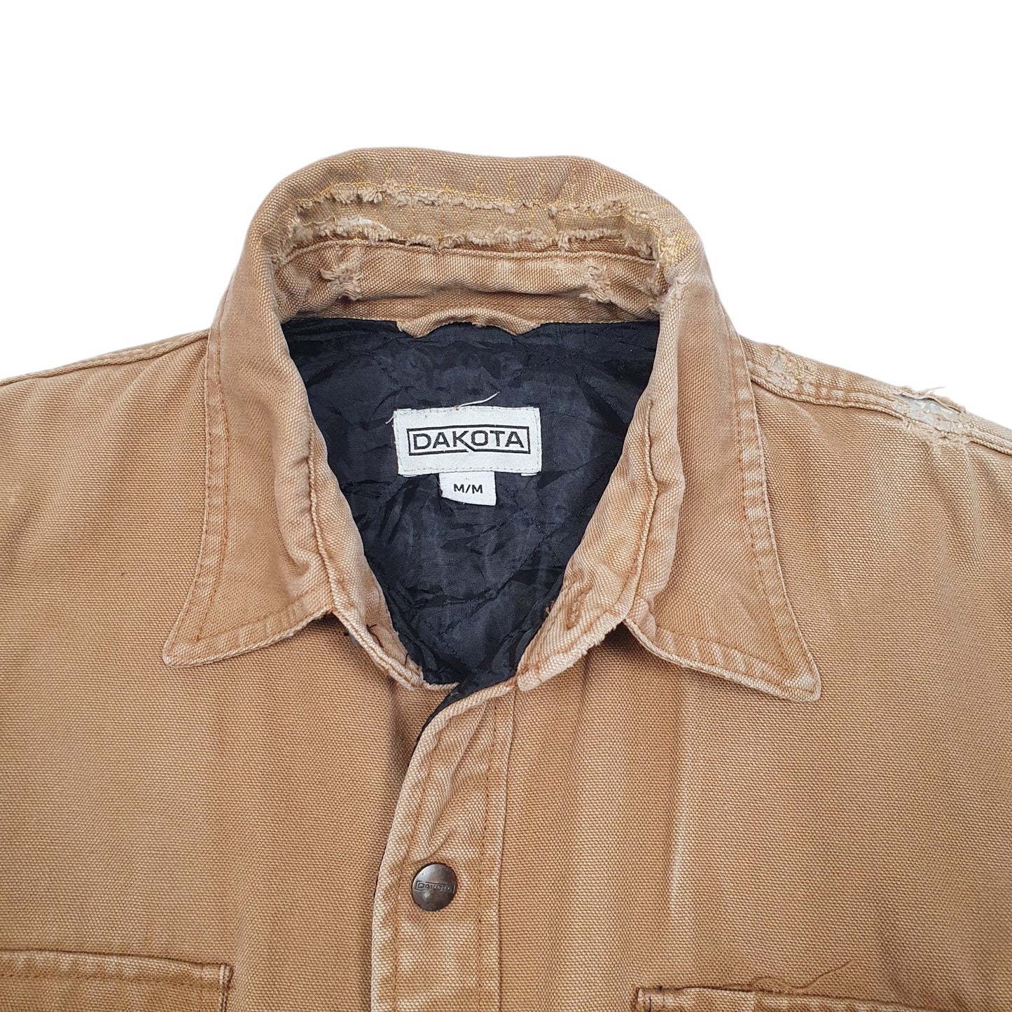 Mens Tan Dakota Quilt Lined Rugged Overshirt Shacket  Coat