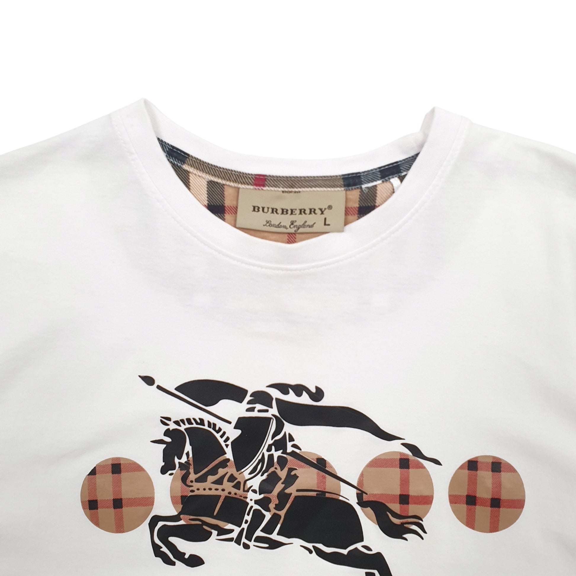 Mens White Burberry  Short Sleeve T Shirt