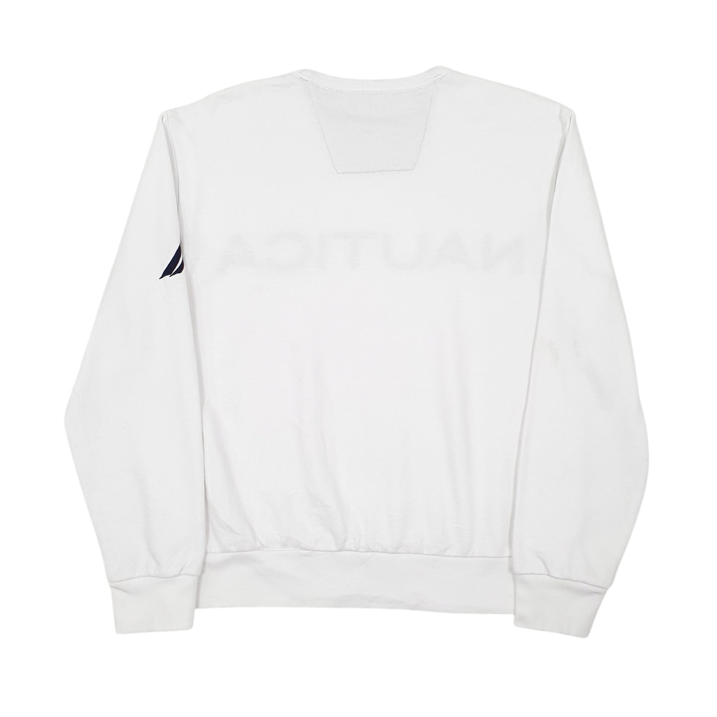 Womens White Nautica Spellout Crewneck Jumper