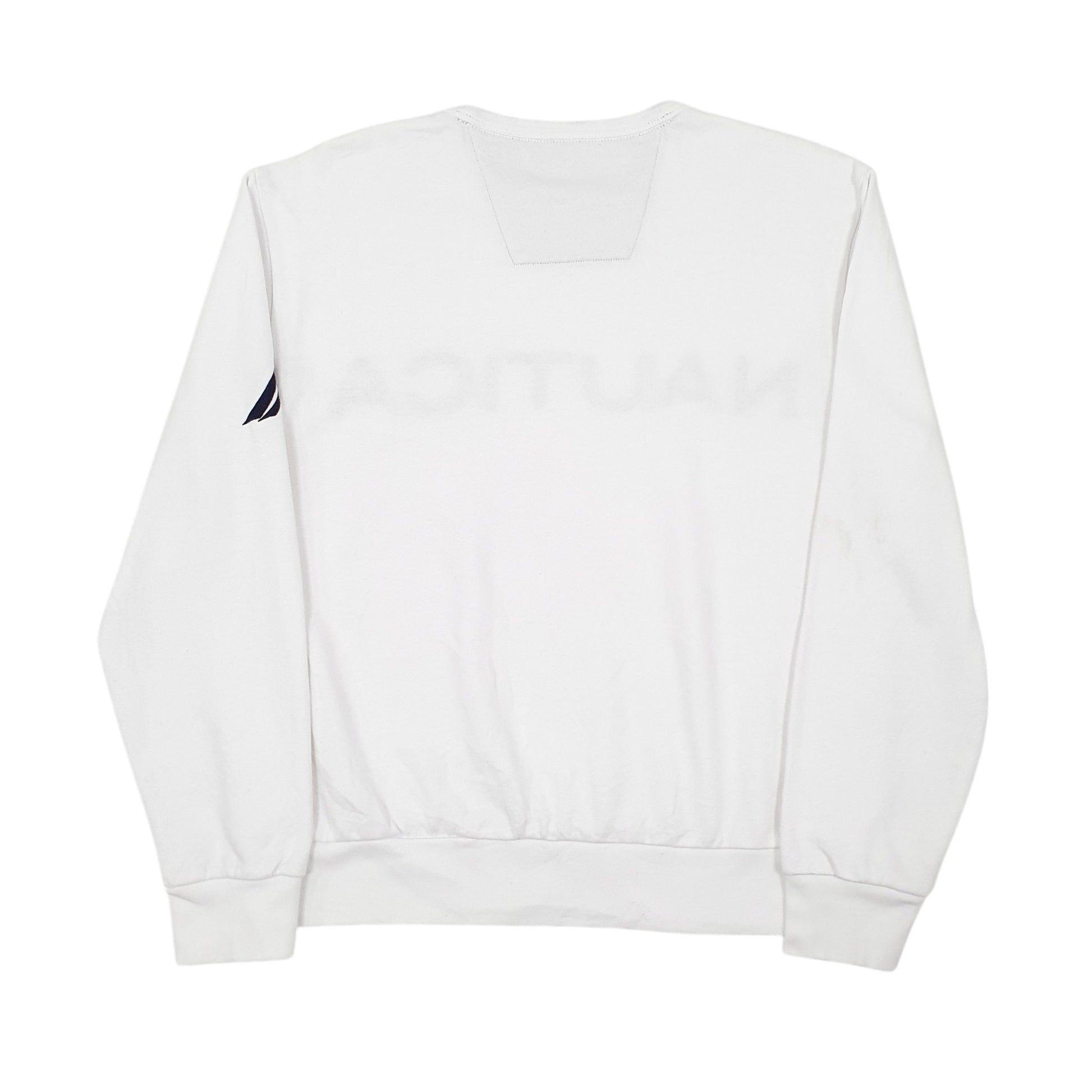 Womens White Nautica Spellout Crewneck Jumper