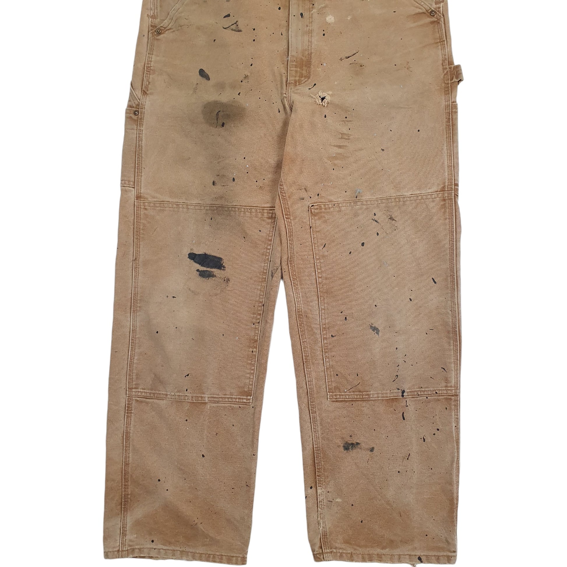 Mens Tan Carhartt R06 Duck Bib Overalls Dungaree Trousers