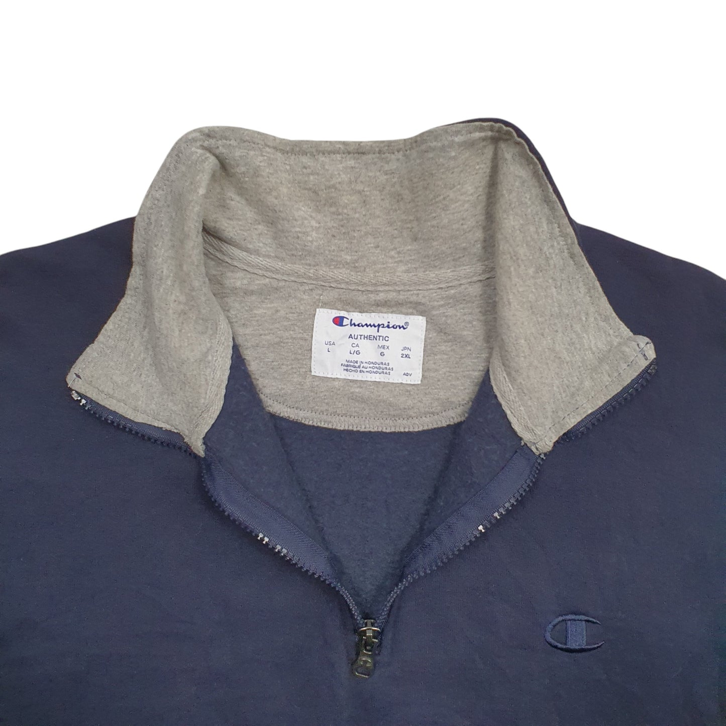 Mens Navy Champion  Quarter Zip Jumper
